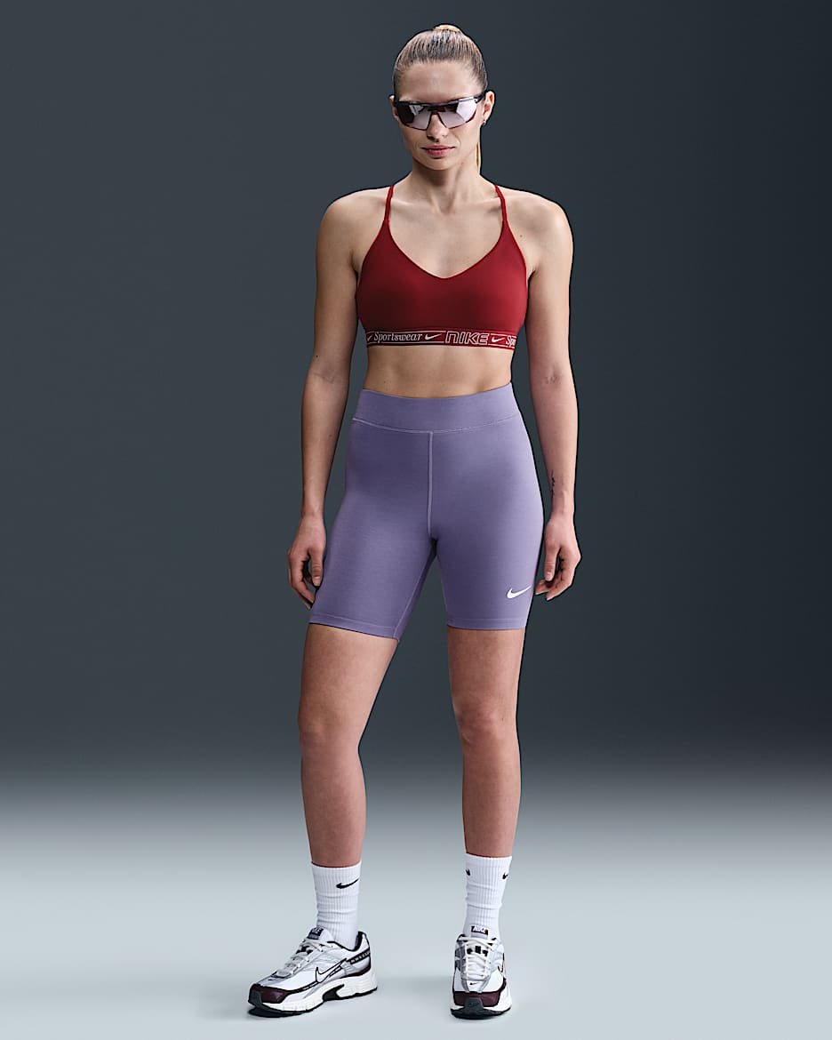 Nike Sportswear Classic Women's High-Waisted 8" Biker Shorts - Dusty Amethyst/Sail