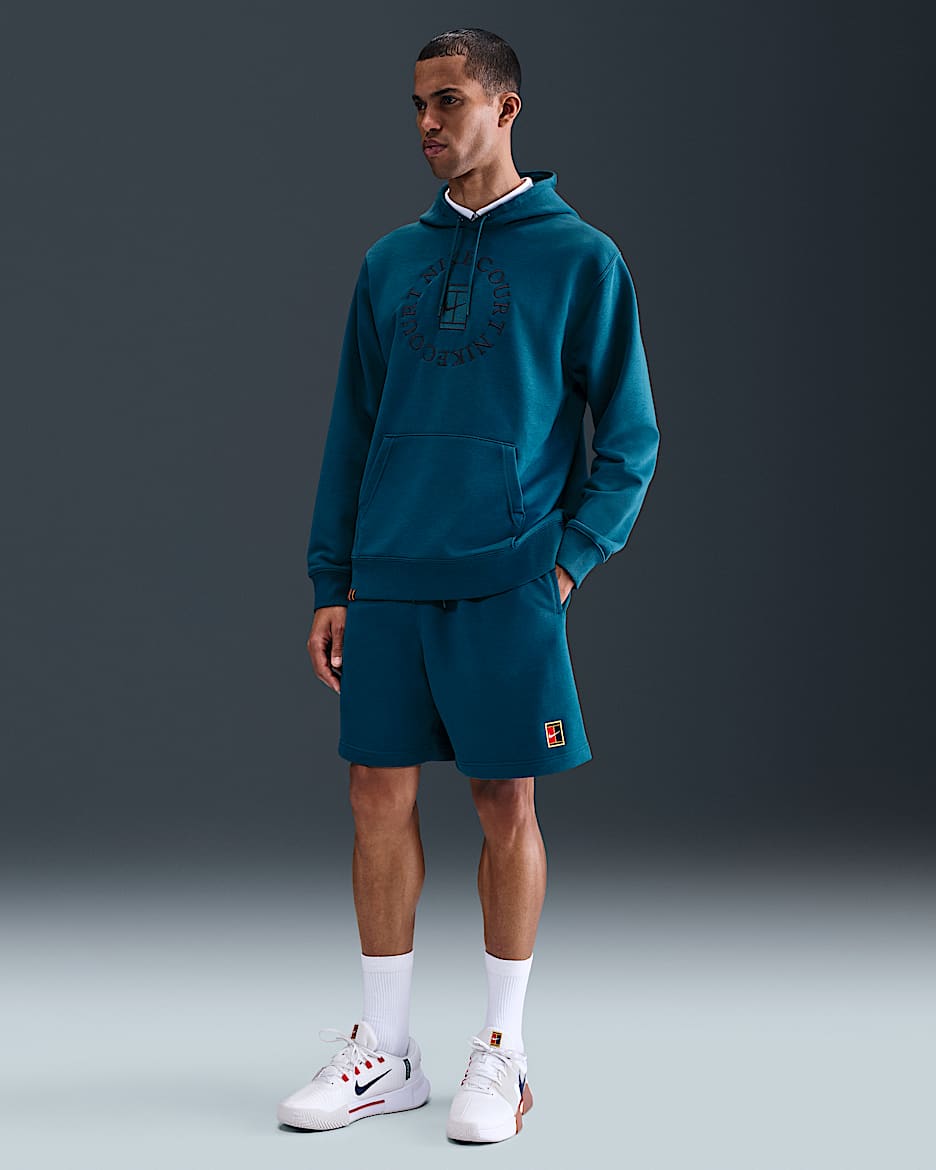 Męskie dzianinowe spodenki do tenisa Dri-FIT NikeCourt Heritage - Blue Force