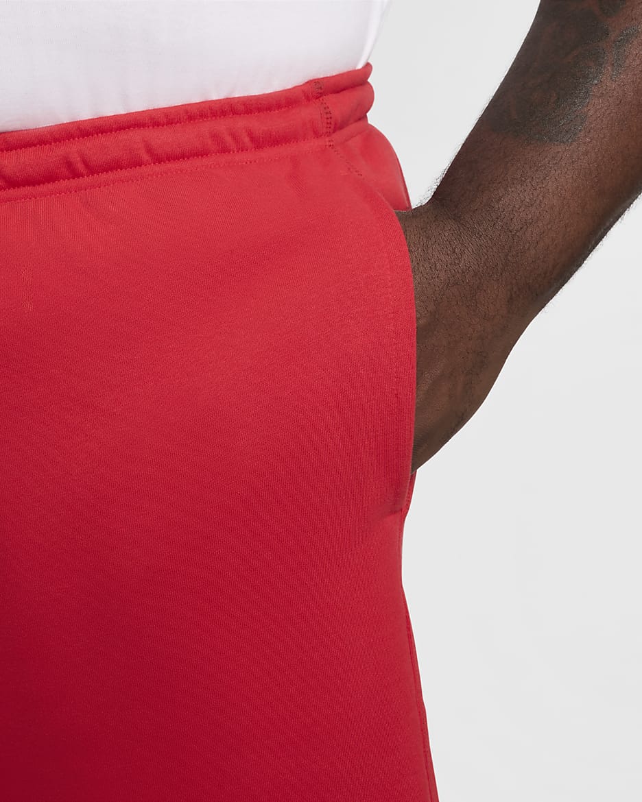 Nike Club Men's French Terry Flow Shorts - University Red/University Red/White