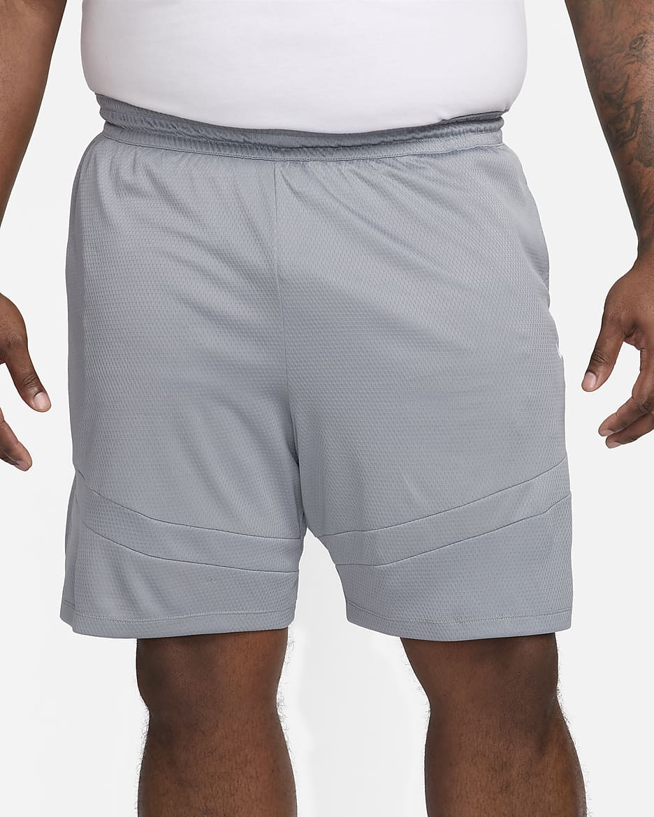 Shorts de básquetbol de 20 cm Dri-FIT para hombre Nike Icon - Gris azulado/Gris azulado/Gris azulado/Blanco