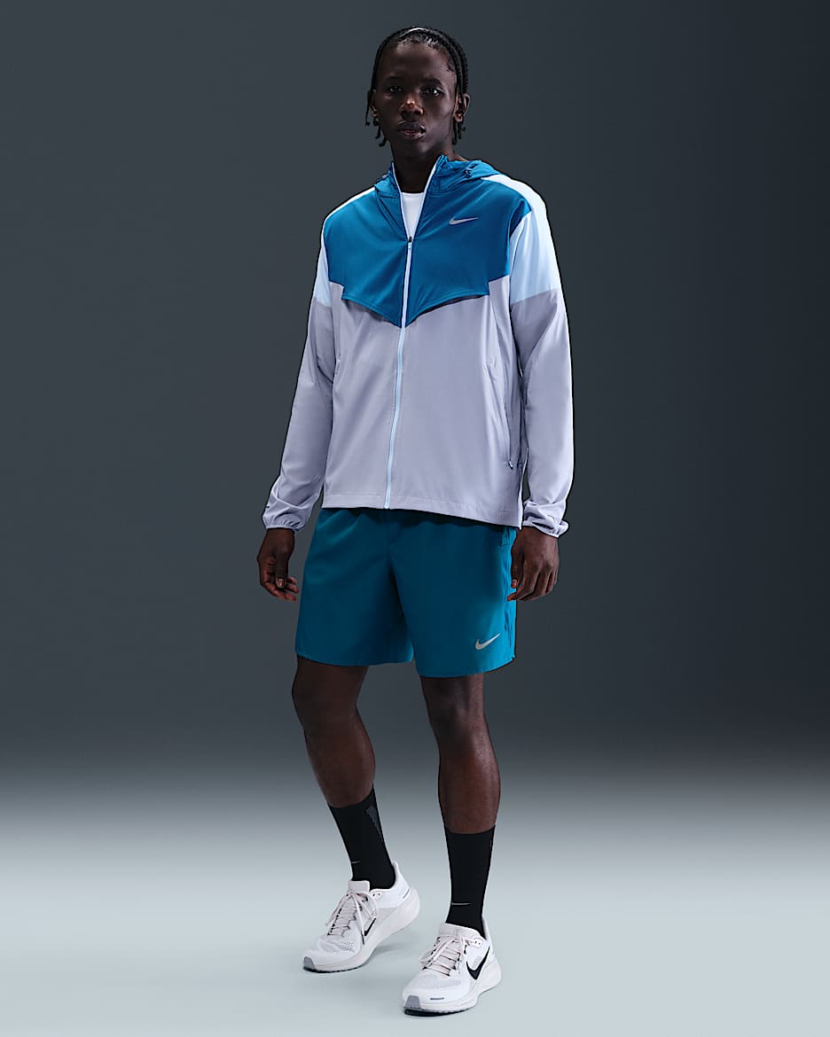 Męskie spodenki do biegania z wszytą bielizną Dri-FIT Nike Challenger 18 cm - Green Abyss