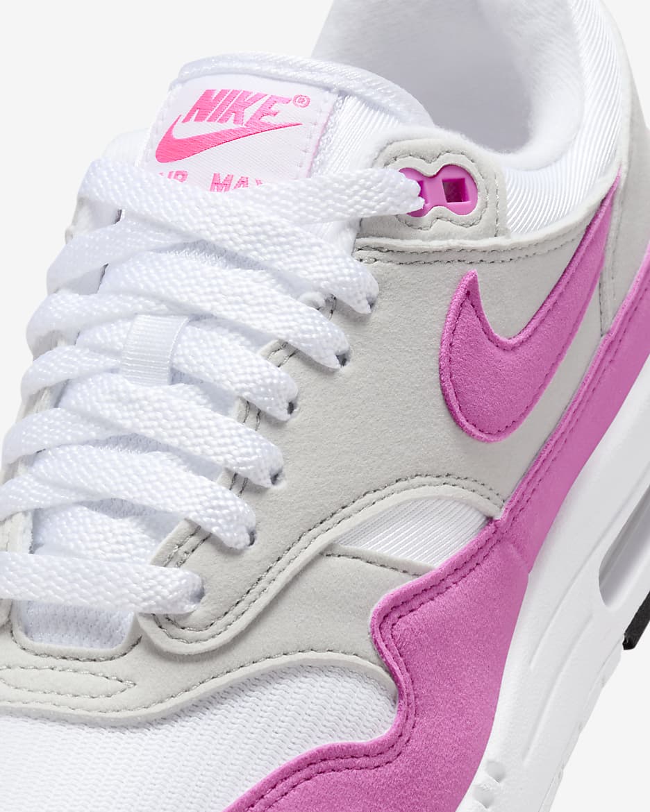 Nike Air Max 1 Women's Shoes - White/Neutral Grey/Black/Playful Pink