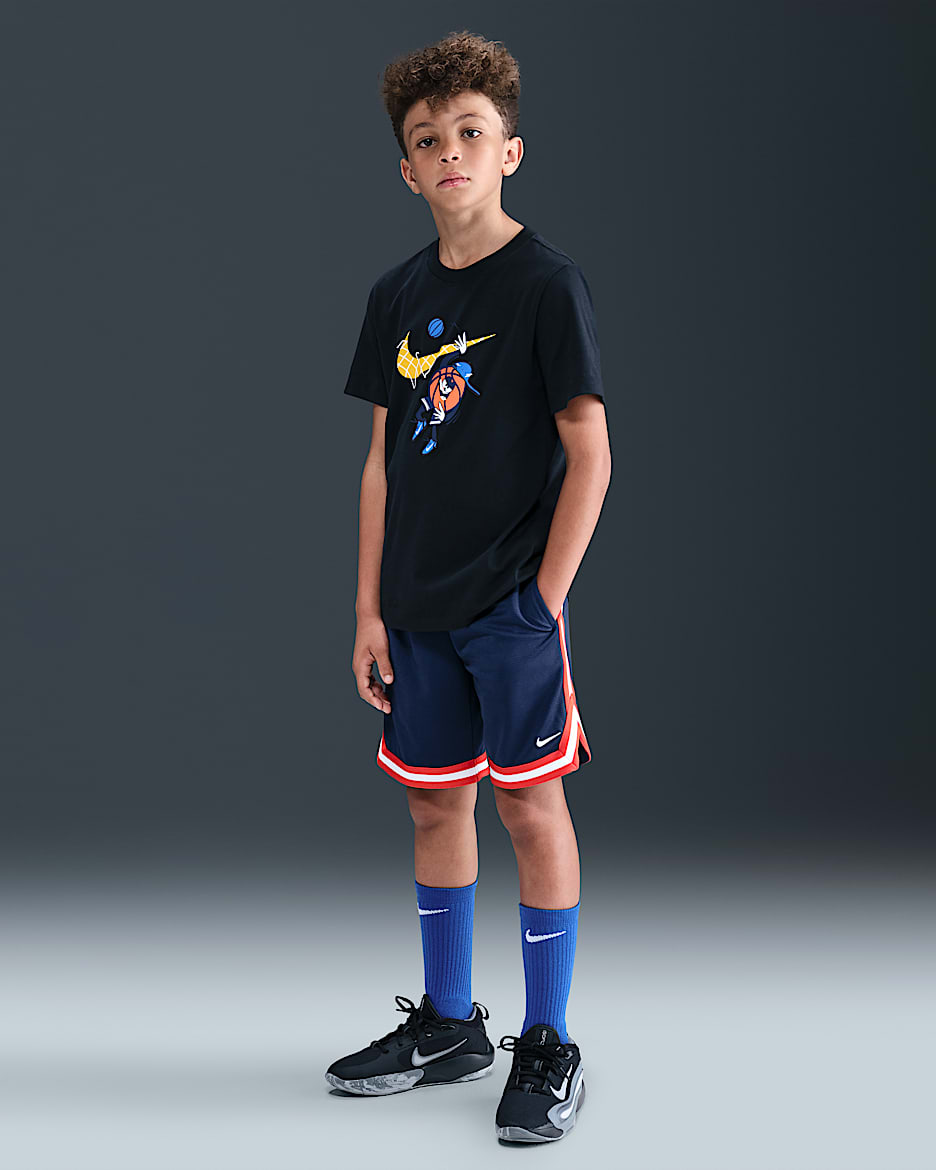 Nike Dri-FIT DNA Older Kids' (Boys') Basketball Shorts - Midnight Navy/White
