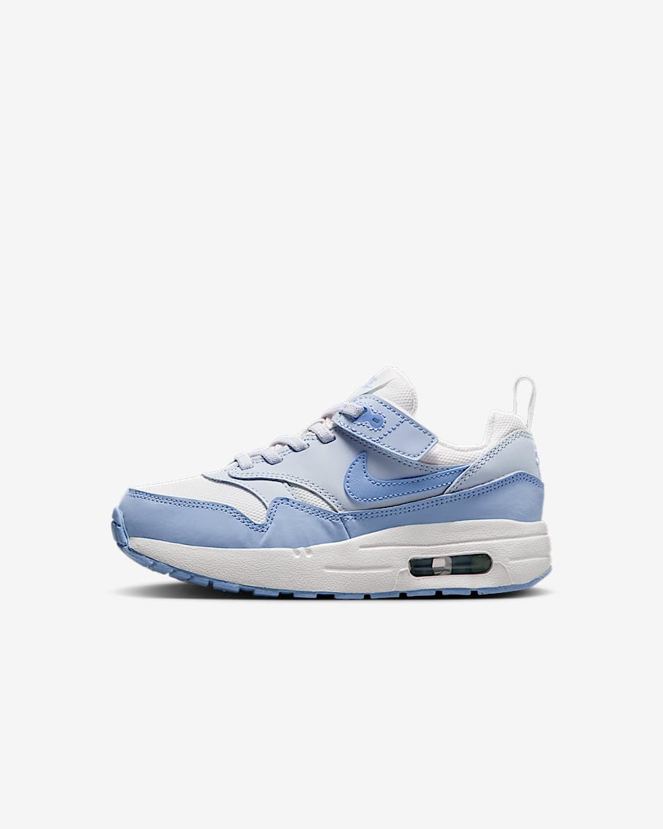 Nike Air Max 1 EasyOn Little Kids' Shoes - Sail/Blue Tint/Psychic Blue
