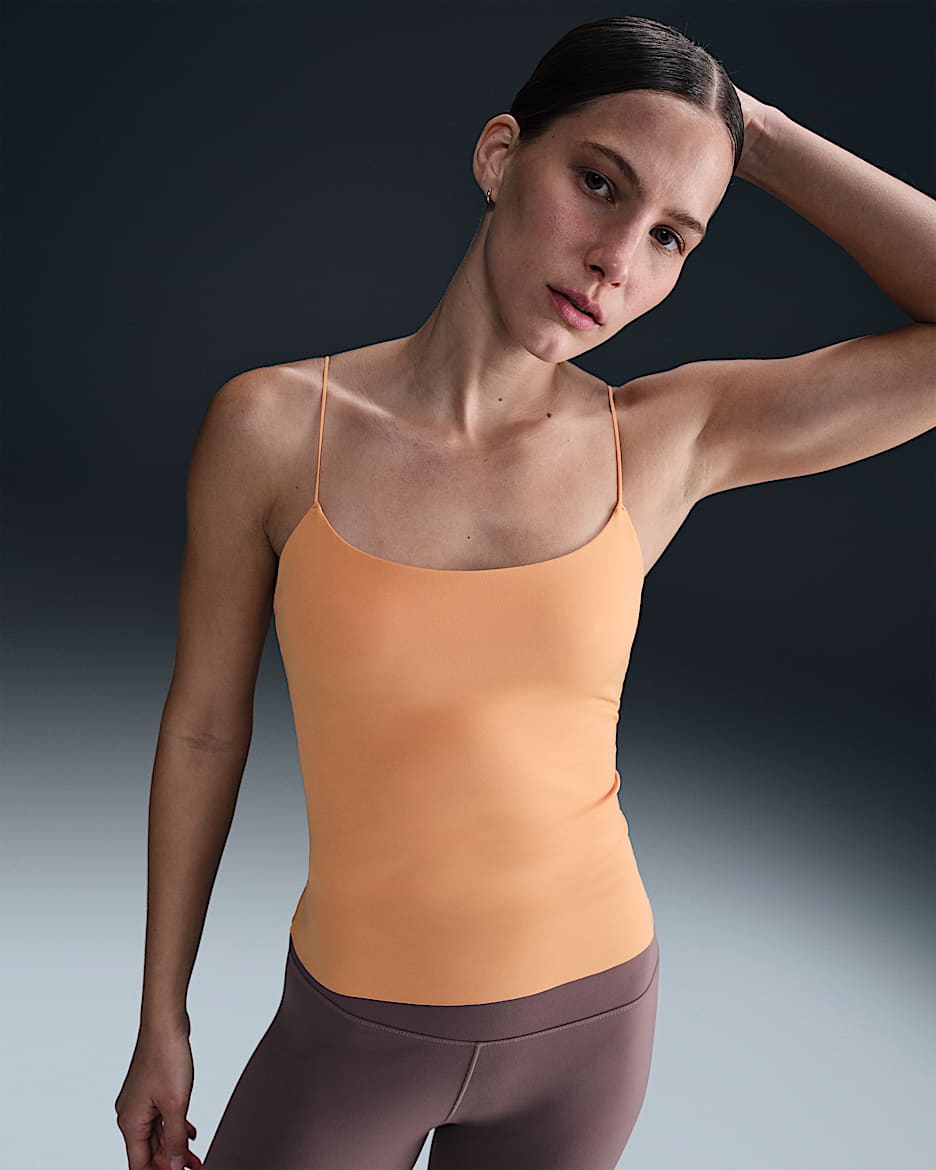 Nike Zenvy Women's Dri-FIT Cami Tank Top - Copper Moon/White