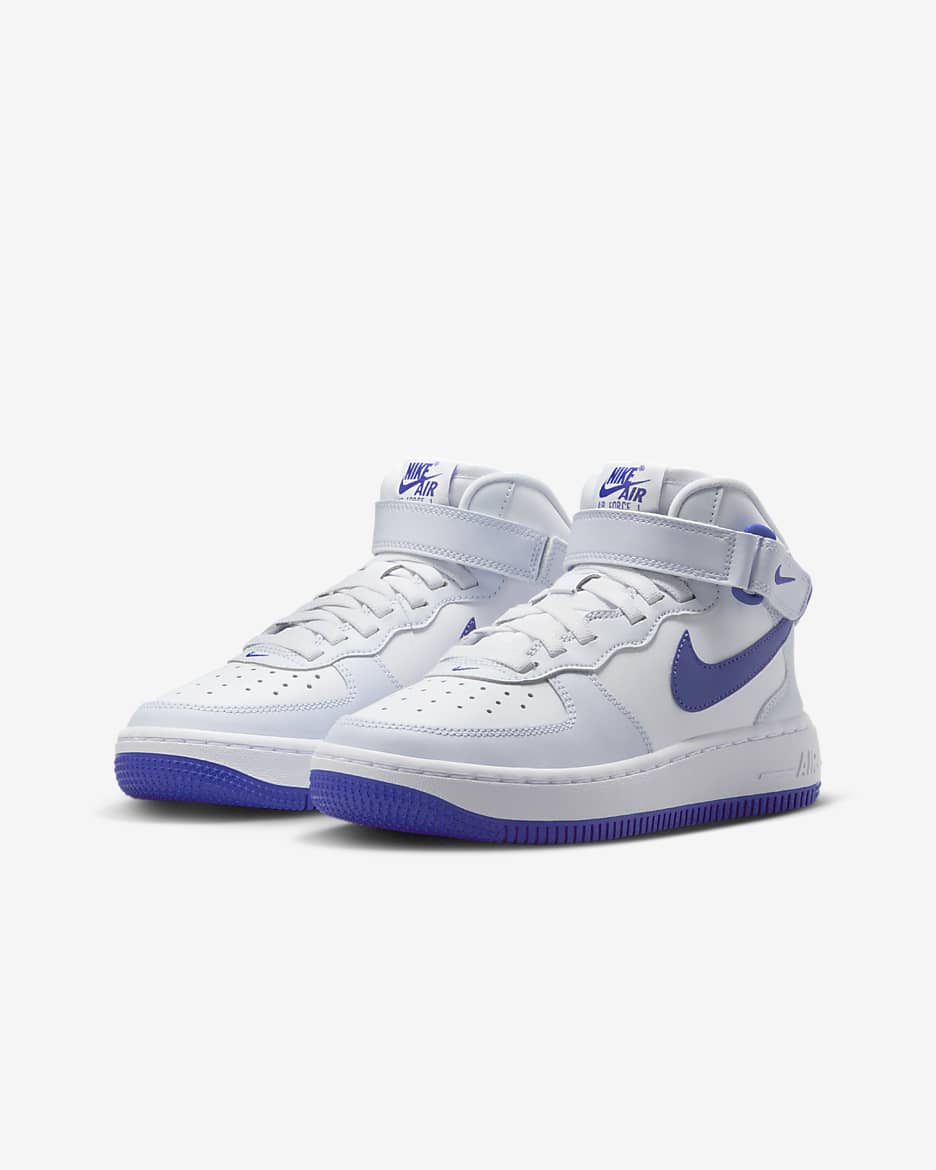 Nike Air Force 1 Mid EasyOn Older Kids' Shoes - Football Grey/White/Persian Violet
