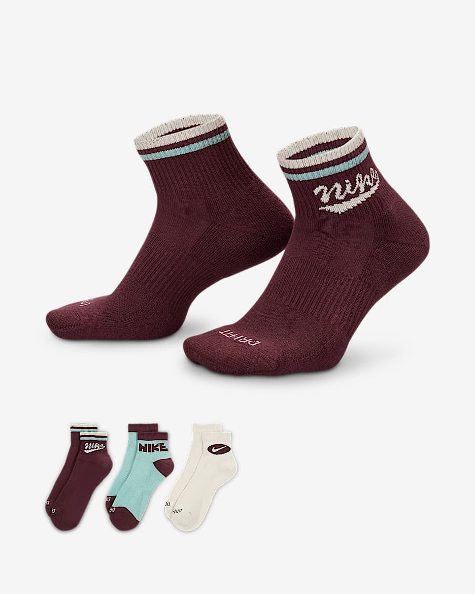 Calcetines al tobillo Nike Everyday Plus (3 pares) - Multicolor