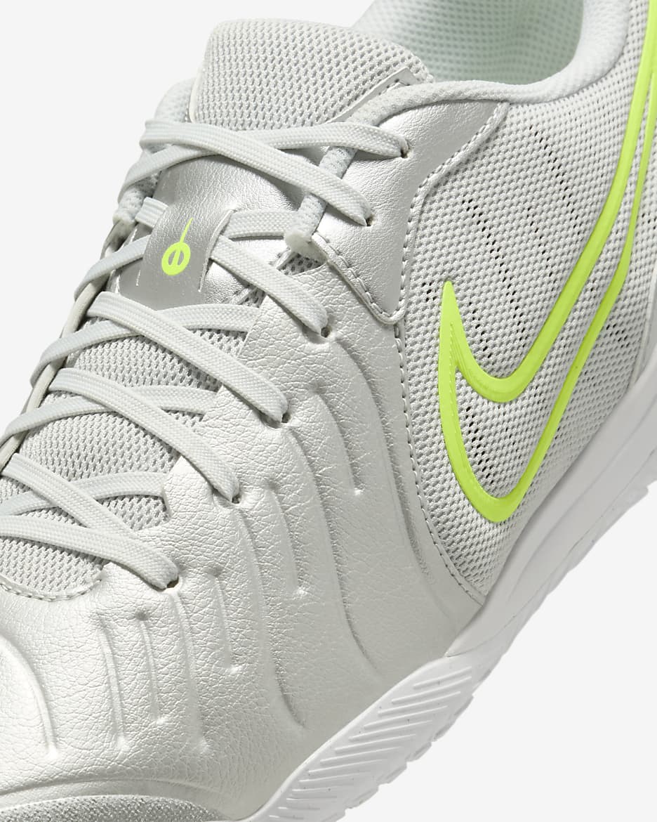 Nike Tiempo Legend 10 Academy Indoor Court Low-Top Football Shoes - Metallic Silver/Volt/White