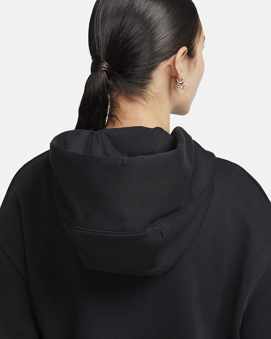 Nike Sportswear Phoenix Fleece Women's Oversized Sweatshirt French Terry Hoodie - Black/Sail