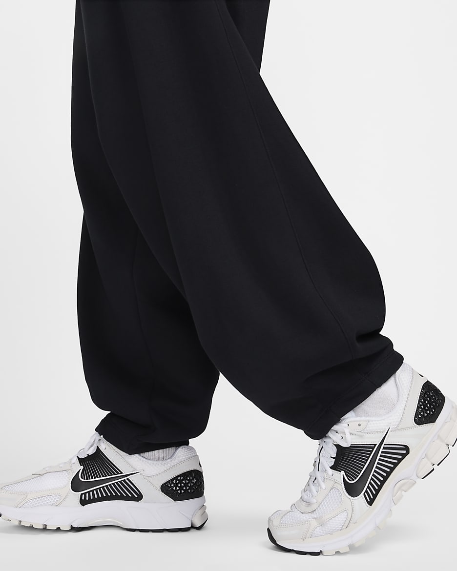 Pantalon en molleton oversize Nike Club Fleece pour homme - Noir/Noir/Blanc