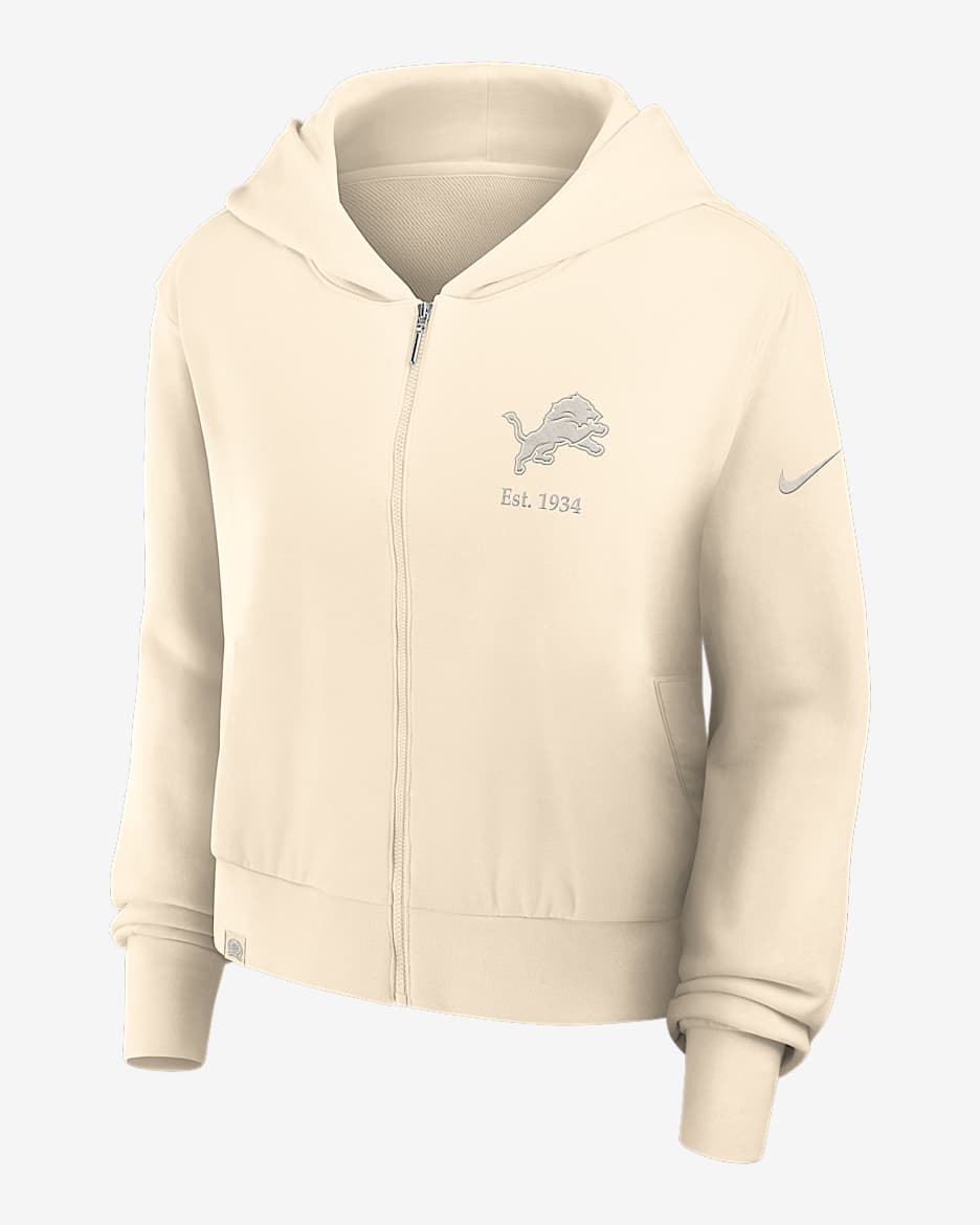 Detroit Lions Established Women’s Nike NFL Full-Zip Hoodie - Natural