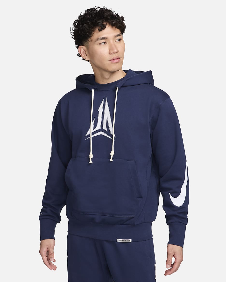ジャ メンズ Dri-FIT プルオーバー バスケットボールパーカー - ミッドナイトネイビー/フットボールグレー