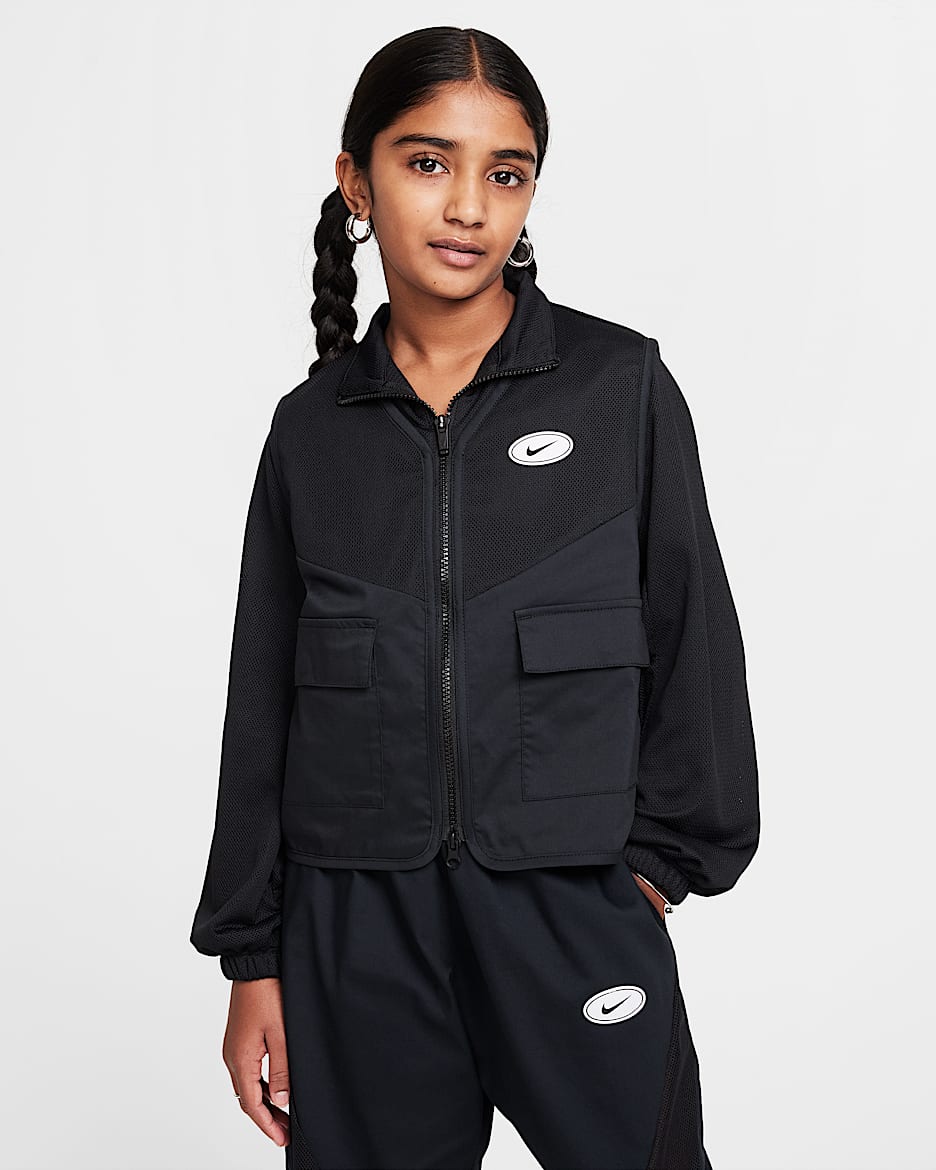 Veste Nike Sportswear pour fille - Noir/Noir/Blanc