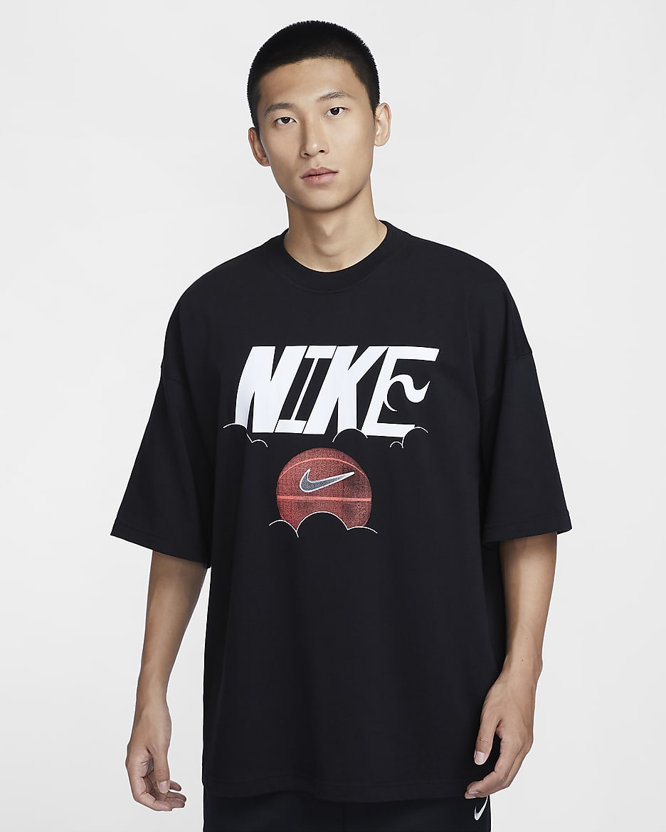 Nike 男款籃球 T 恤 - 黑色