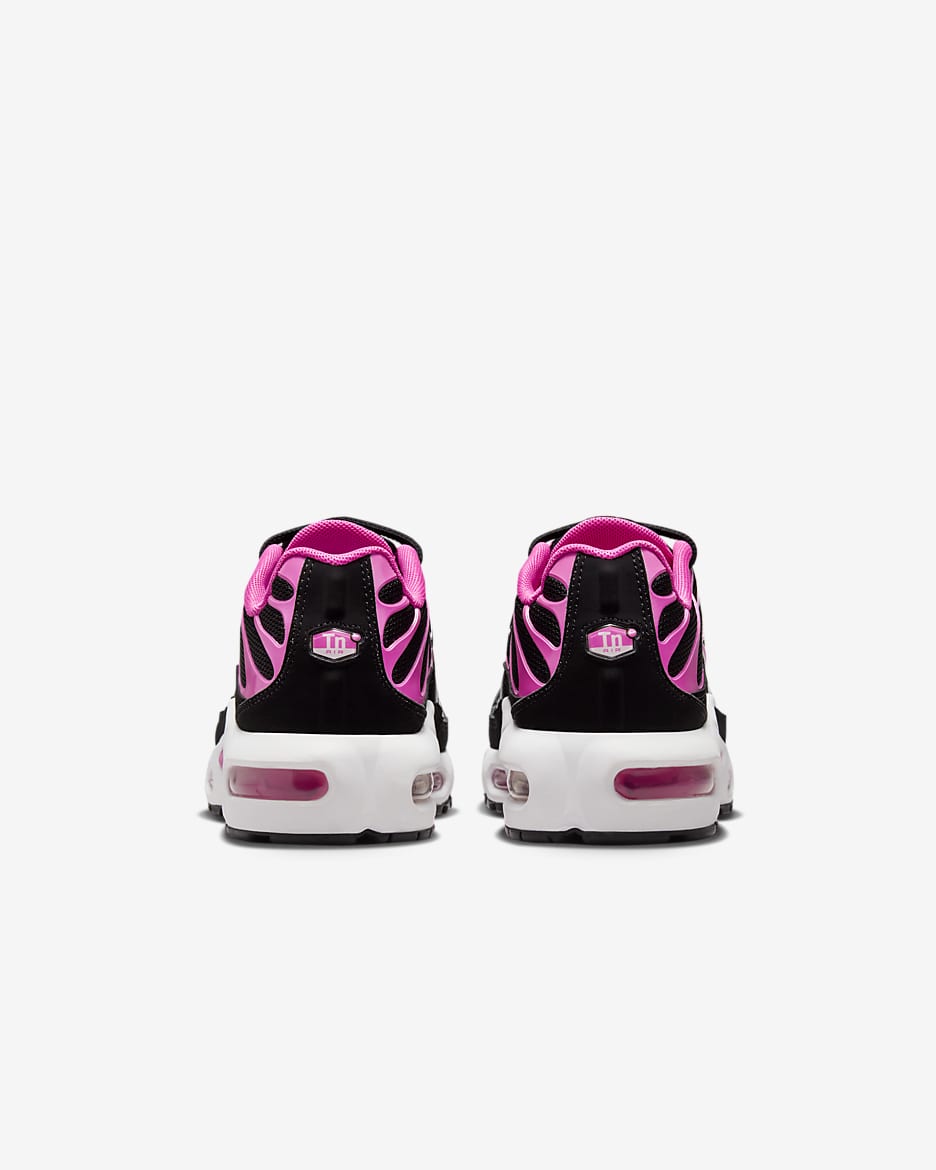 Nike Air Max Plus Older Kids' Shoes - Black/White/Laser Fuchsia