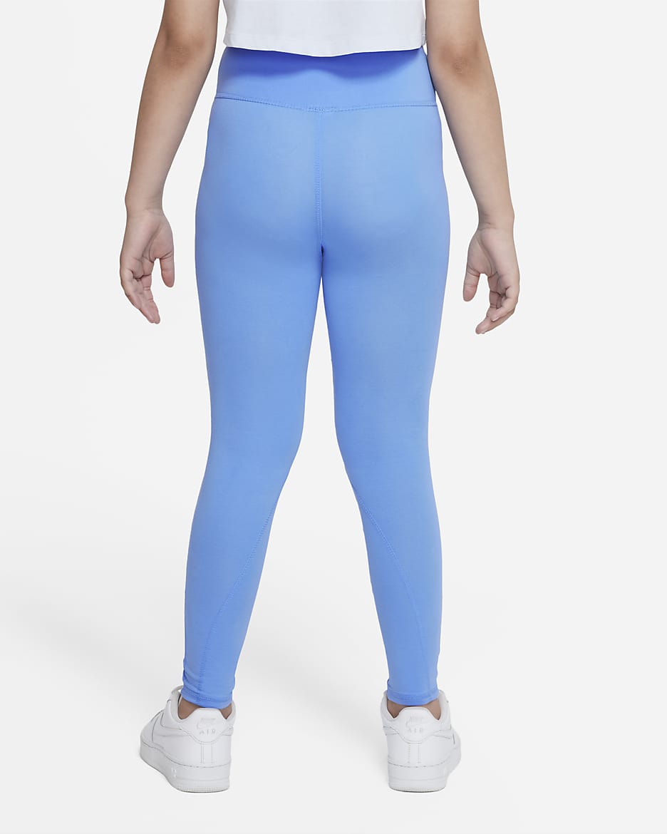 Nike Sportswear Favorites Big Kids' (Girls') High-Waisted Leggings - University Blue/Football Grey