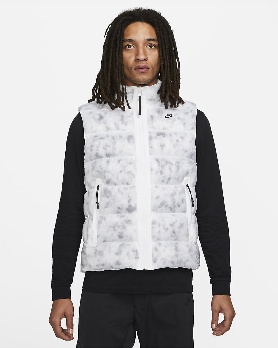 Chaleco aislante para hombre Nike Sportswear Therma-FIT Tech Pack - Blanco/Negro
