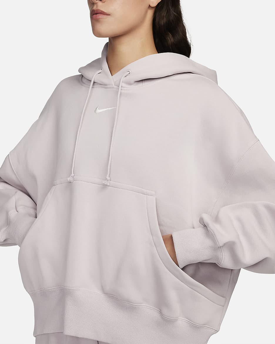 Nike Sportswear Phoenix Fleece Women's Over-Oversized Pullover Hoodie - Platinum Violet/Sail