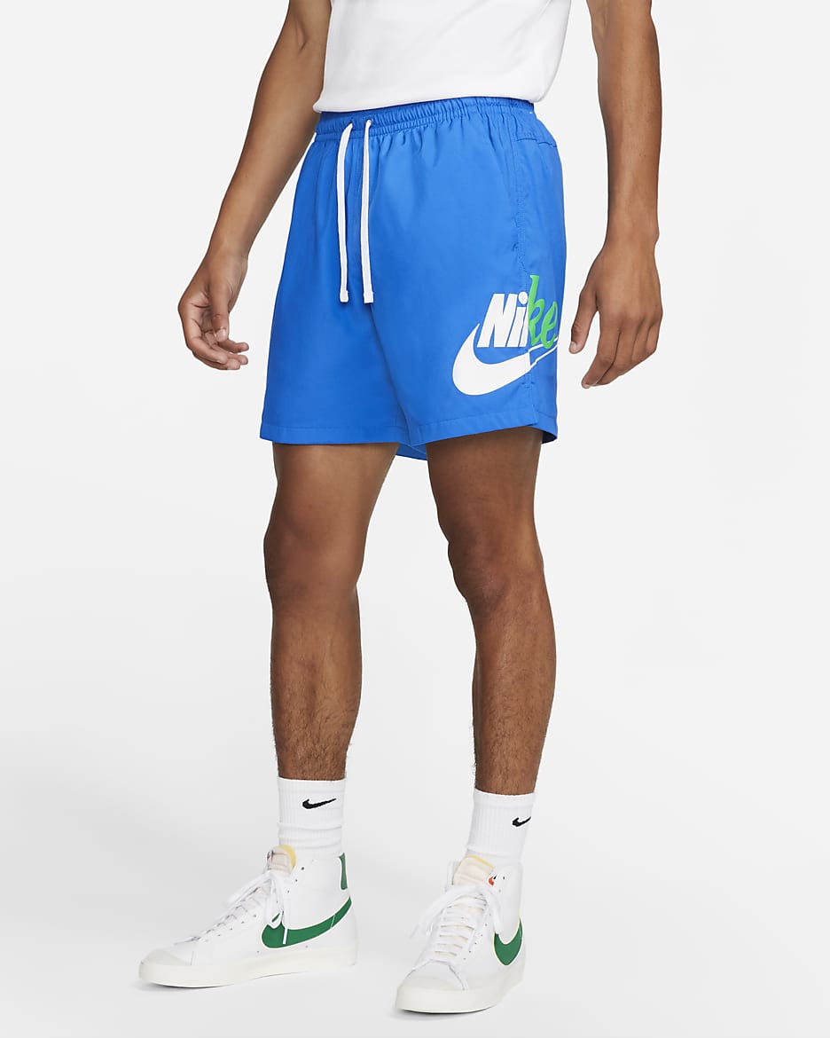 Nike Sportswear Sport Essentials+ Men's Woven Flow Shorts - Signal Blue/Light Green Spark
