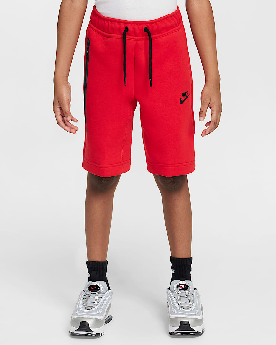 Nike Tech Fleece Big Kids' (Boys') Shorts - University Red/Black/Black