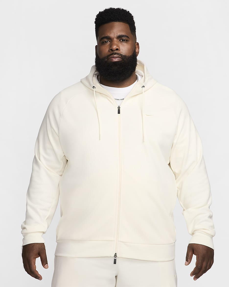 Nike Primary Men's Dri-FIT UV Full-Zip Versatile Hoodie - Pale Ivory/Pale Ivory