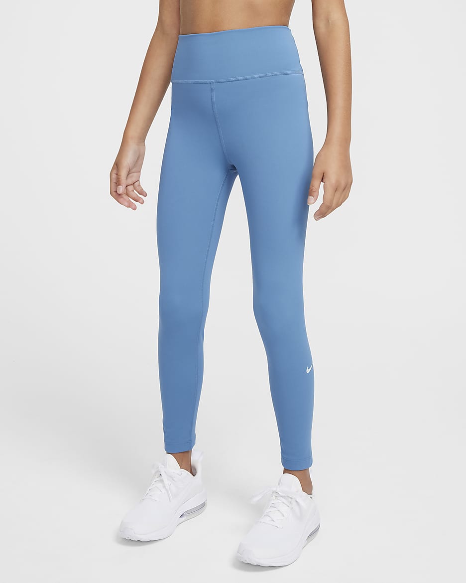 Nike One magas derekú, Dri-FIT leggings nagyobb gyerekeknek (lányoknak) - Aegean Storm/Glacier Blue