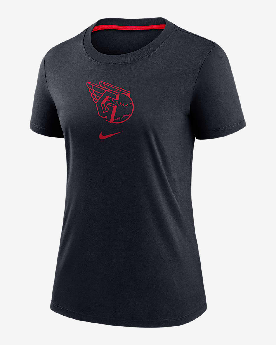 Playera Nike de la MLB para mujer Cleveland Guardians Authentic Collection Early Work - Azul marino