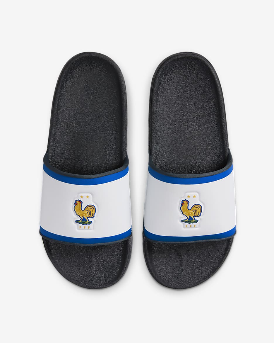 Offcourt (FFF) Nike Slides - Weiß/Dark Smoke Grey/University Red/Bright Blue