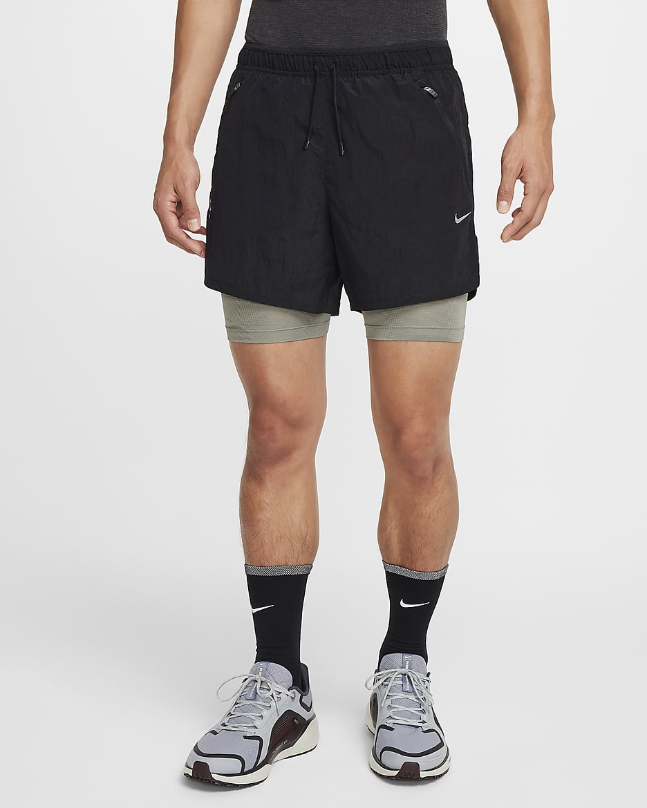 Nike Stride Running Division Men's 5" Dri-FIT Water-Repellent 2-in-1 Running Shorts - Black