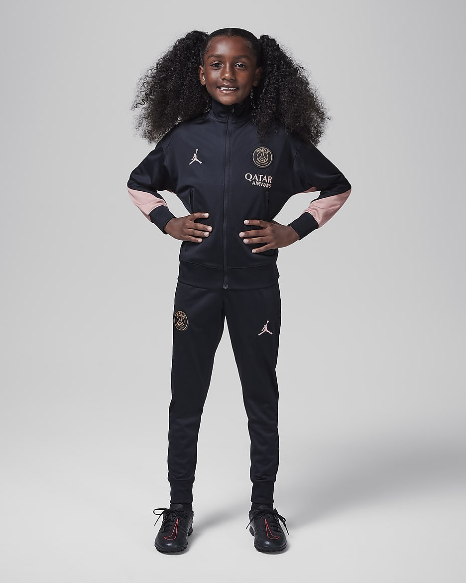 3e survêtement de foot en maille Jordan Dri-FIT Paris Saint-Germain Strike pour ado - Noir/Rust Pink/Rust Pink