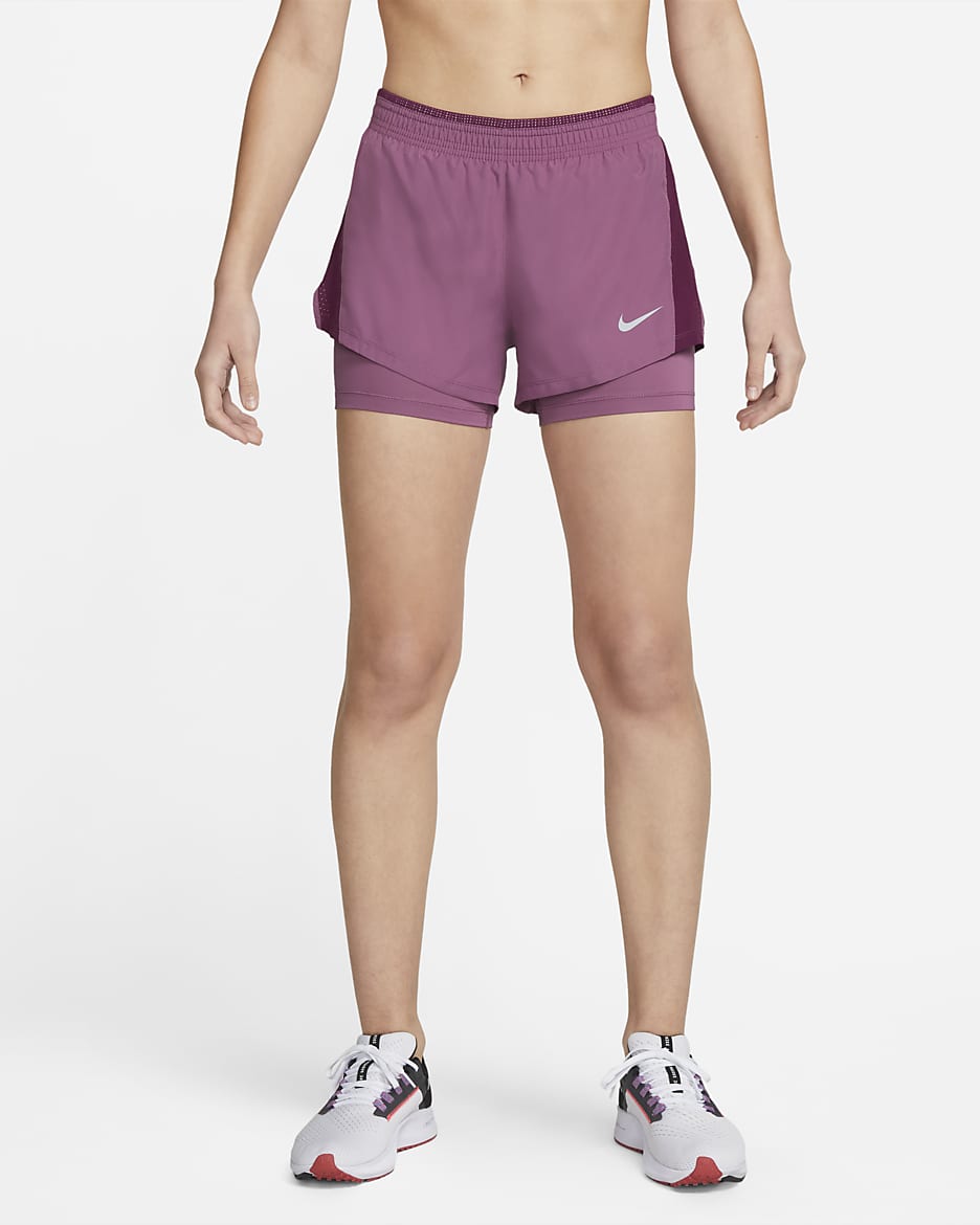 Nike 10K Women's 2-in-1 Running Shorts - Light Bordeaux/Sangria/Light Bordeaux/Wolf Grey