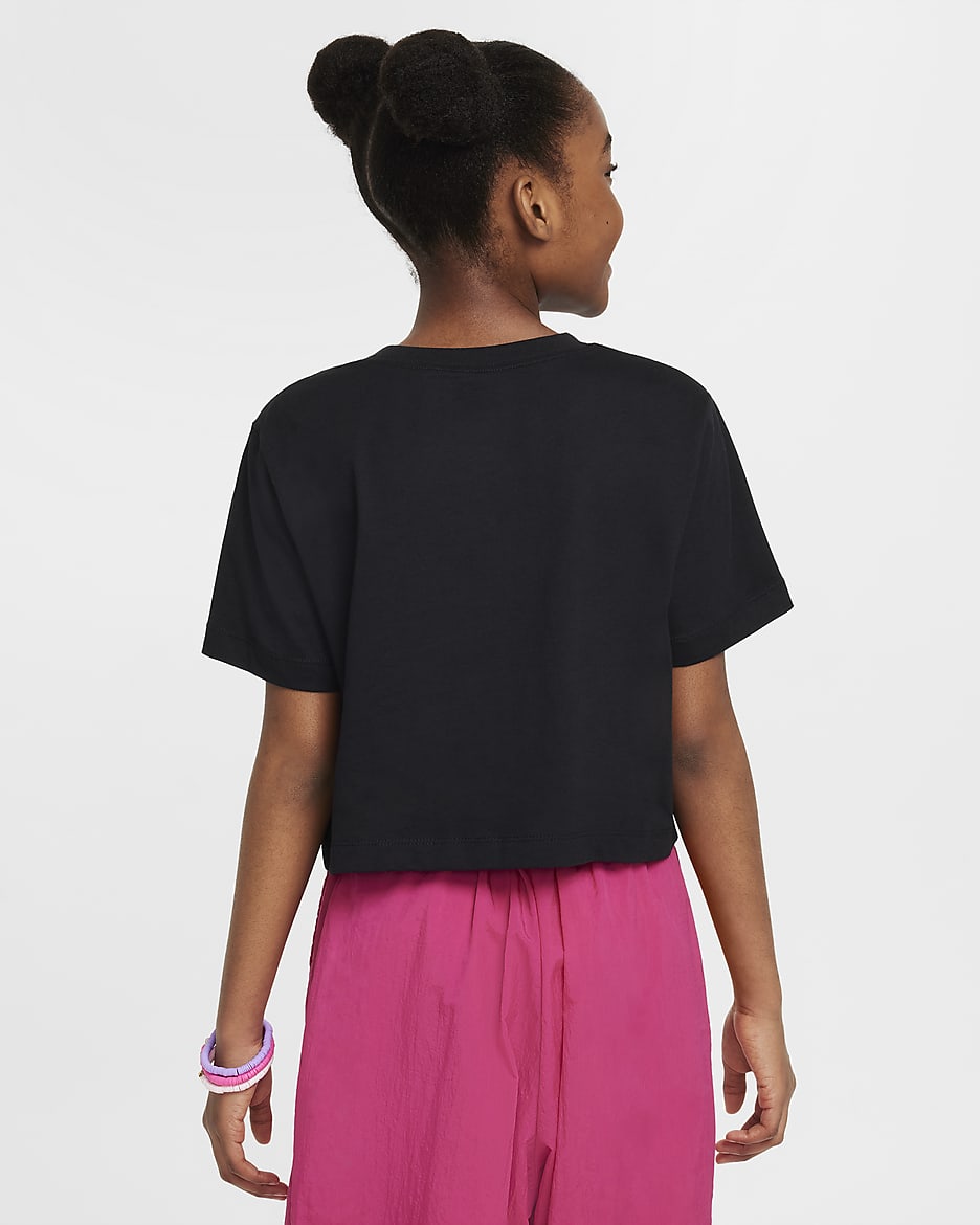 Nike Sportswear Older Kids' (Girls') Cropped T-Shirt - Black