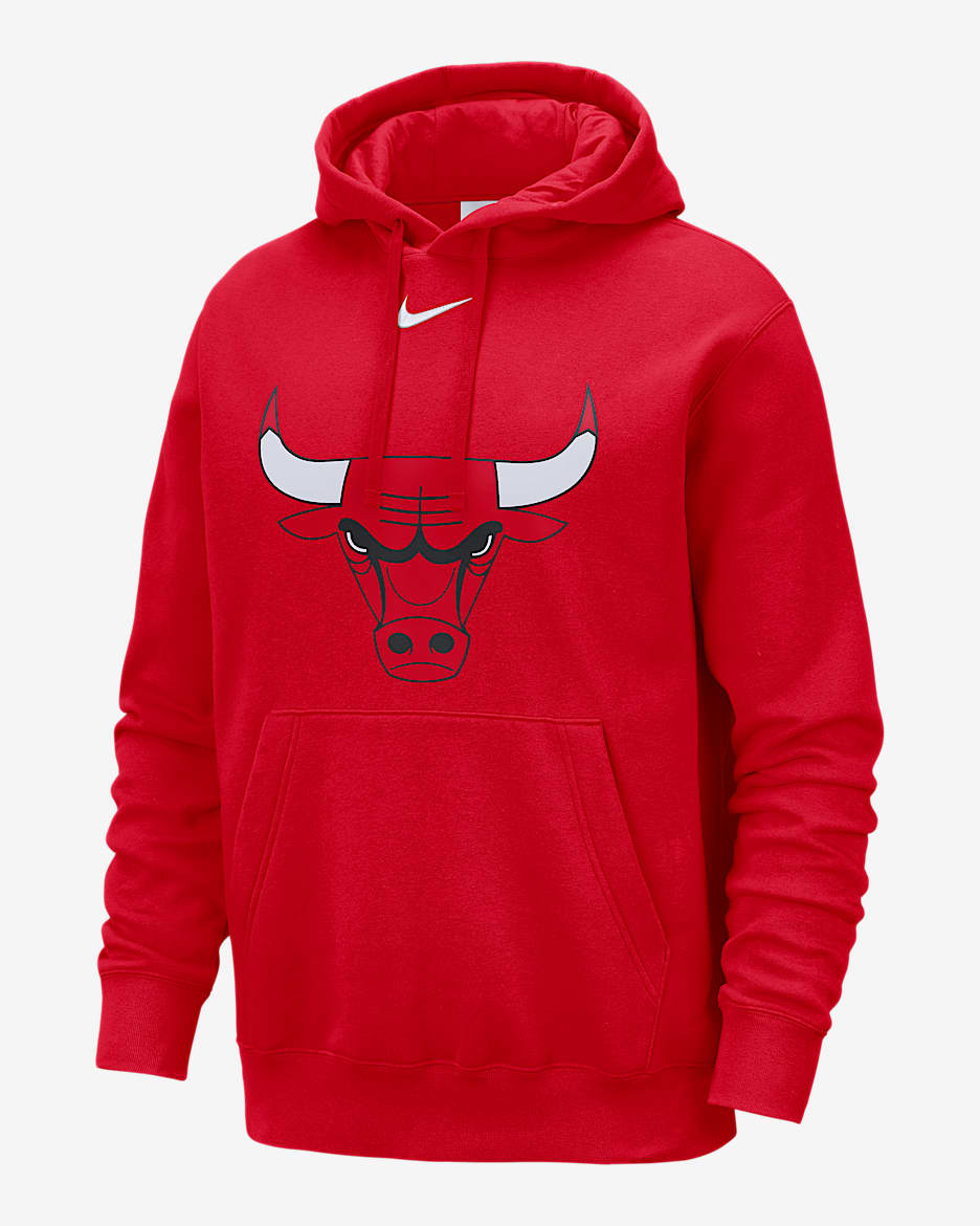 Sudadera con gorro sin cierre Nike de la NBA para hombre Chicago Bulls Club - Rojo universitario/Blanco