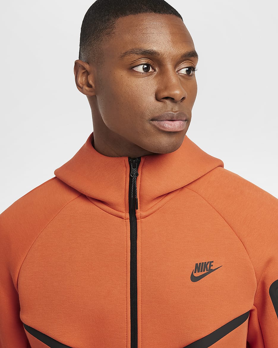 Nike Tech Men's Full-Zip Windrunner Hoodie - Vintage Coral/Black