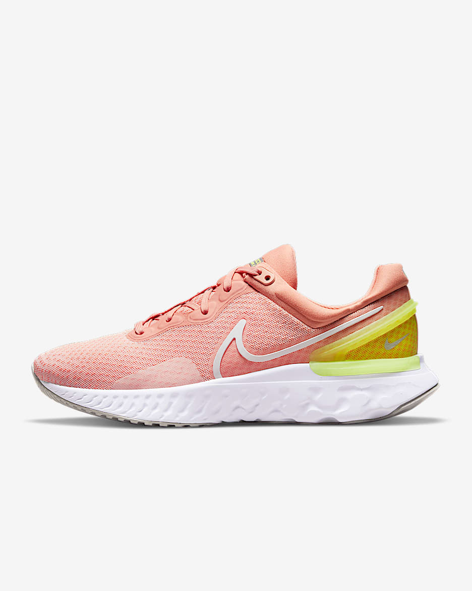 รองเท้าวิ่งโร้ดรันนิ่งผู้หญิง Nike React Miler 3 - Light Madder Root/Atmosphere/Volt/ขาว
