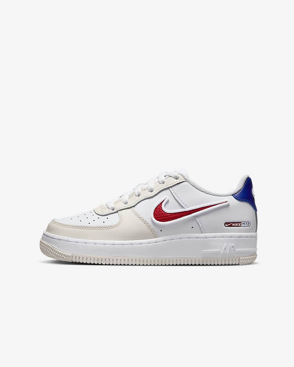 Nike Air Force 1 LV8 Older Kids' Shoes - White/Gym Red/White/Deep Royal Blue