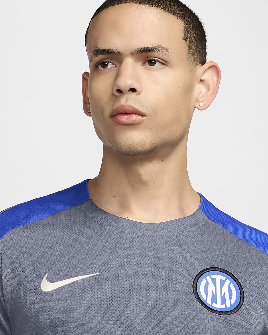 Inter Milan Strike Men's Nike Dri-FIT Soccer Short-Sleeve Top - Diffused Blue/Lyon Blue/Sanddrift