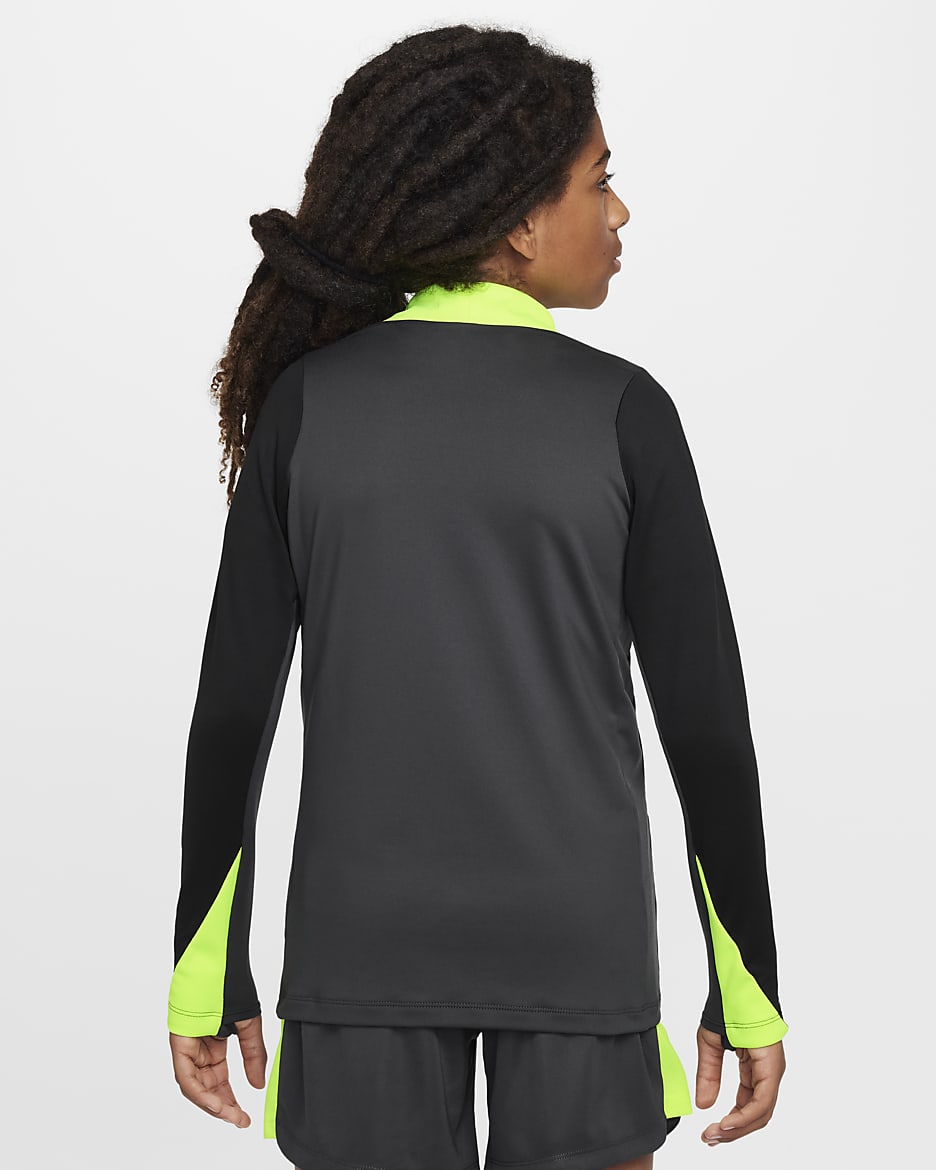 Haut d'entraînement de football Nike Dri-FIT Strike pour ado - Anthracite/Noir/Volt/Volt