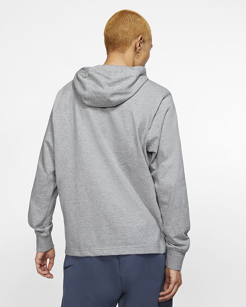 Nike Sportswear Club Men's Jersey Pullover Hoodie - Dark Grey Heather/White