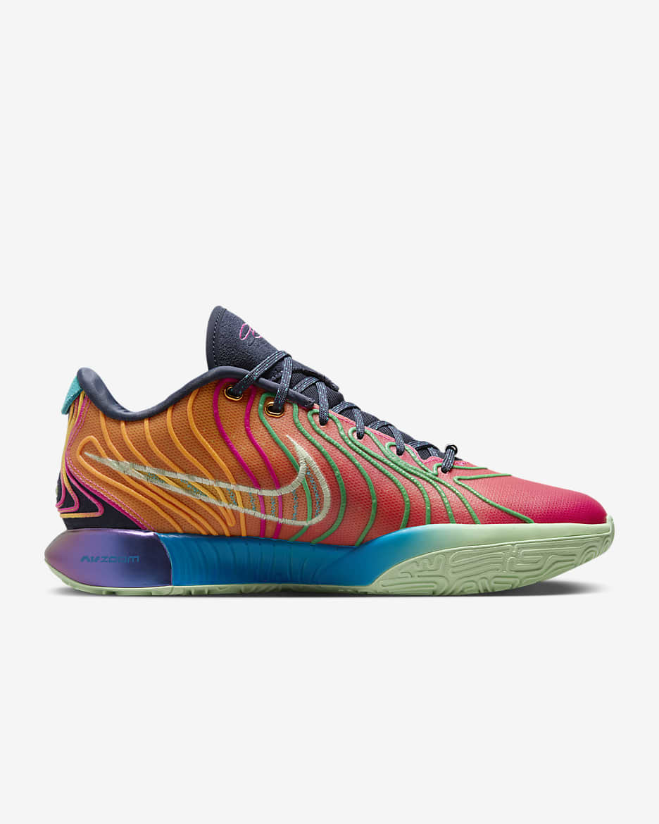 LeBron XXI EP Basketball Shoes - Photo Blue/Vapour Green/Laser Orange/Laser Fuchsia