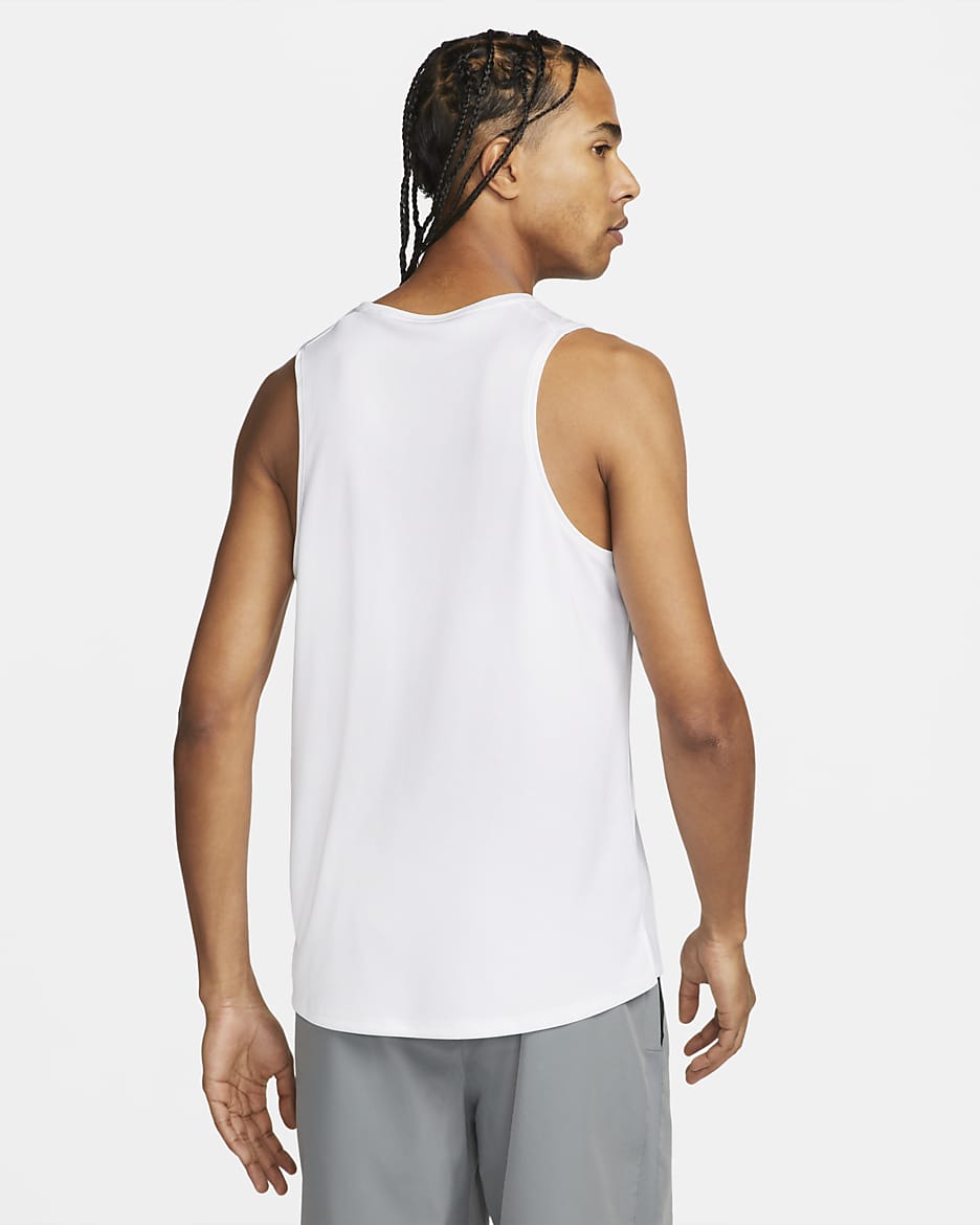 Débardeur de running Dri-FIT Nike Miler pour homme - Blanc