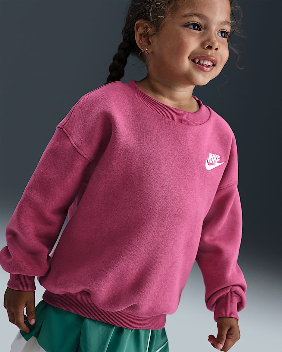 Playera de cuello redondo oversized infantil Nike - Remolacha dulce