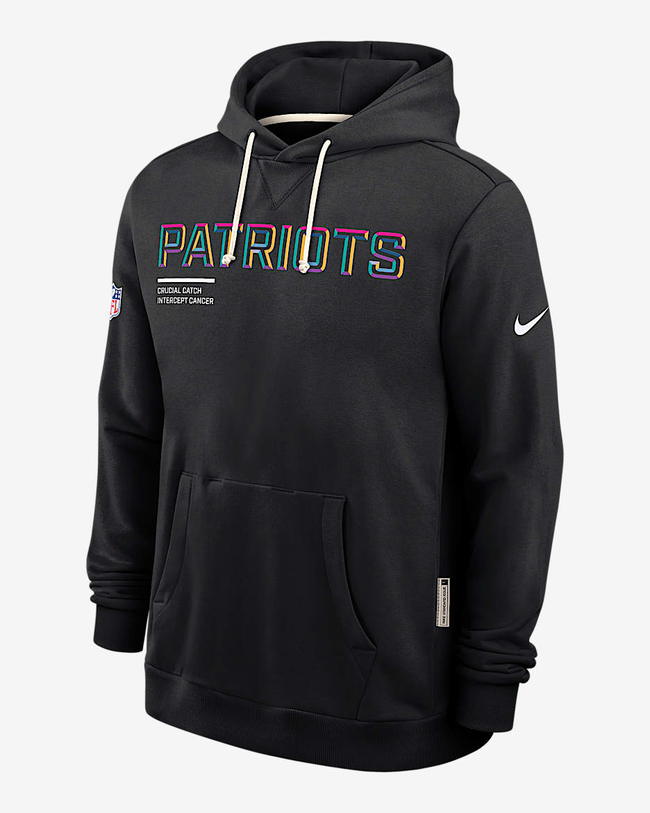 New England Patriots Crucial Catch Sideline Men's Nike Dri-FIT NFL Pullover Hoodie - Black