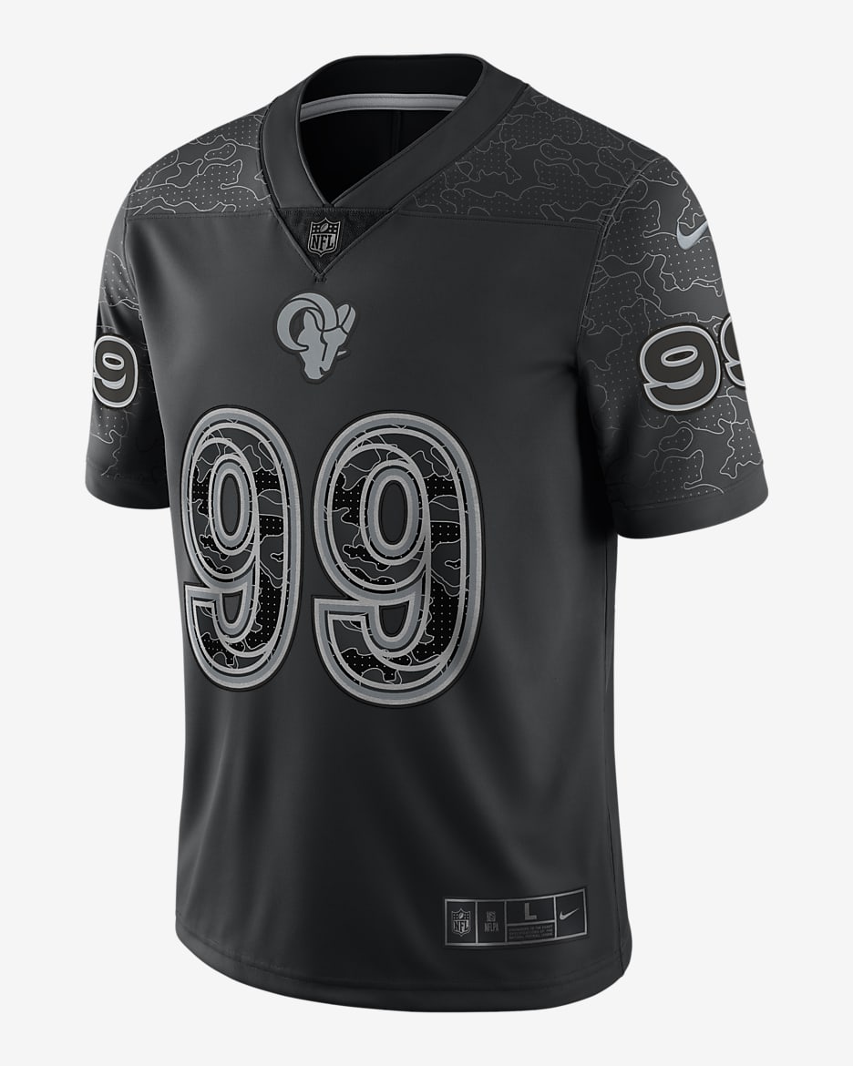 NFL Los Angeles Rams RFLCTV (Aaron Donald) Men's Fashion Football Jersey - Black