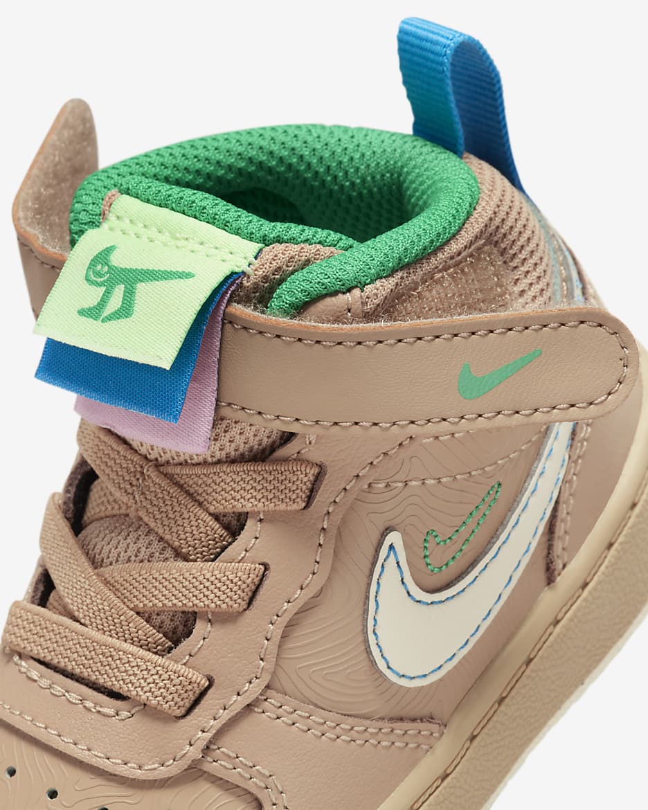 Nike Court Borough Mid 2 SE Baby/Toddler Shoes - Hemp/Barely Volt/Light Photo Blue/Coconut Milk