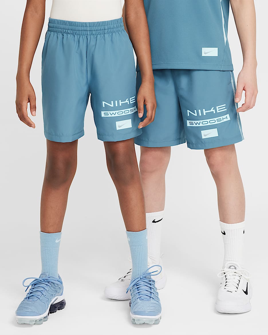 Shorts Dri-FIT de tejido Woven para niño talla grande Nike Multi - Azul humeante/Azul glacial