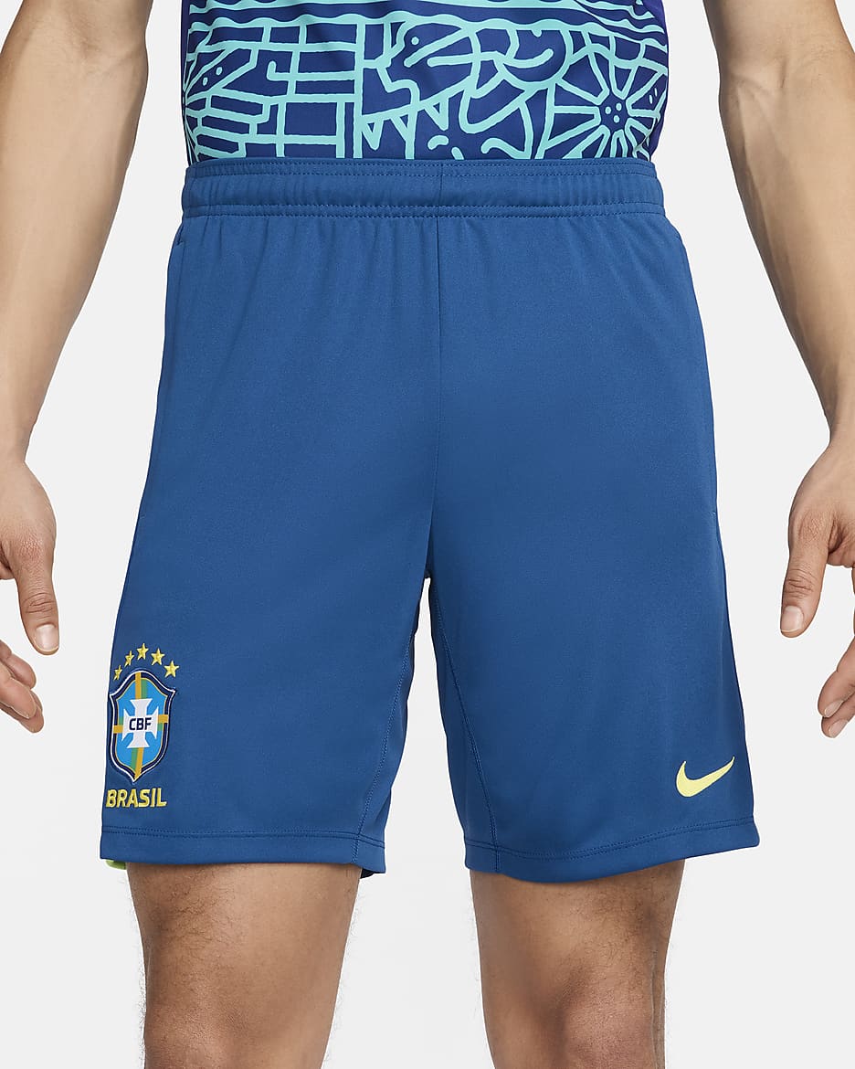 Brazil Academy Pro Men's Nike Dri-FIT Football Knit Shorts - Court Blue/Action Green/Dynamic Yellow