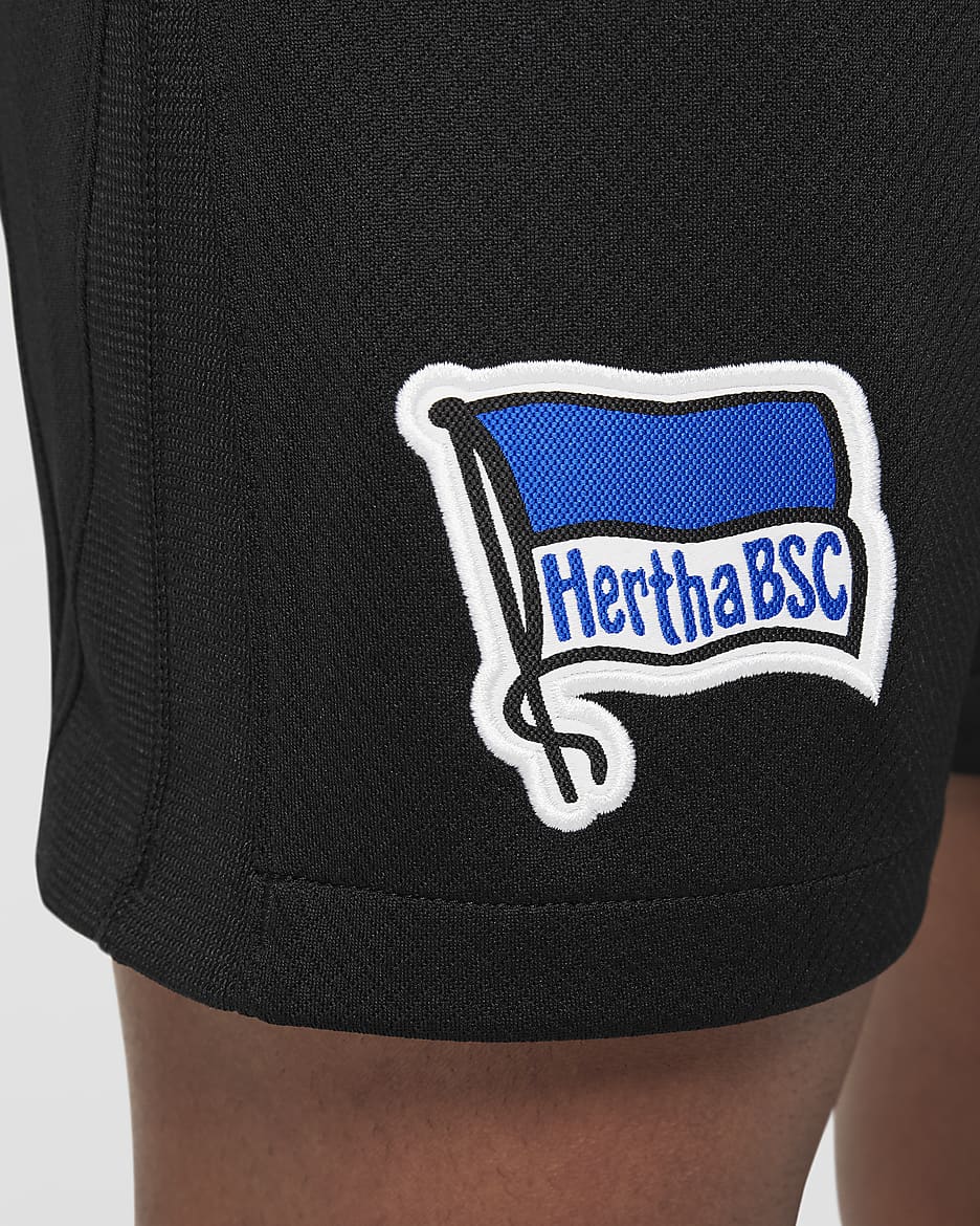 Hertha BSC 2024/25 Stadium Home/Away Nike Replica Dri-FIT Fußballshorts für ältere Kinder - Schwarz/Weiß