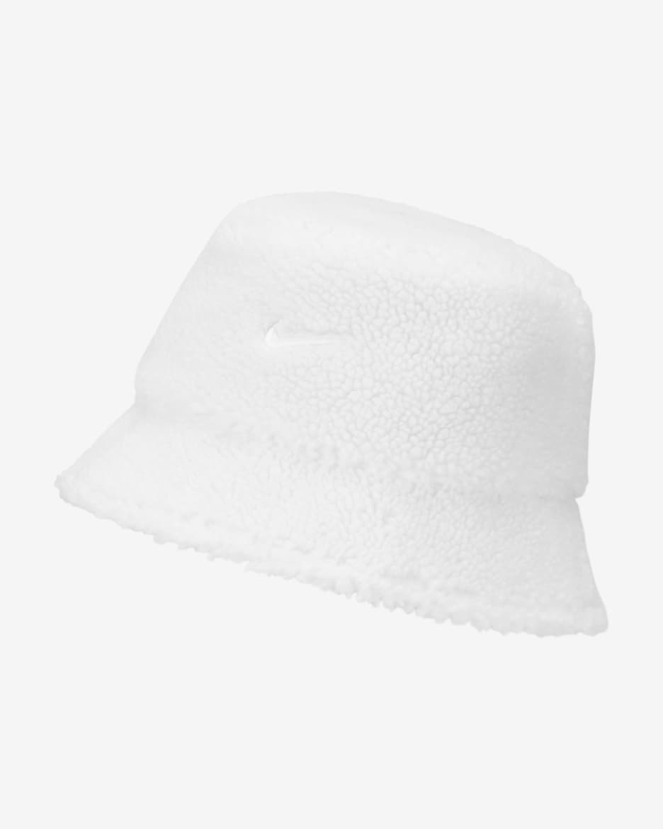 Nike Sportswear Reversible Fleece Bucket Hat - White/Black/Black