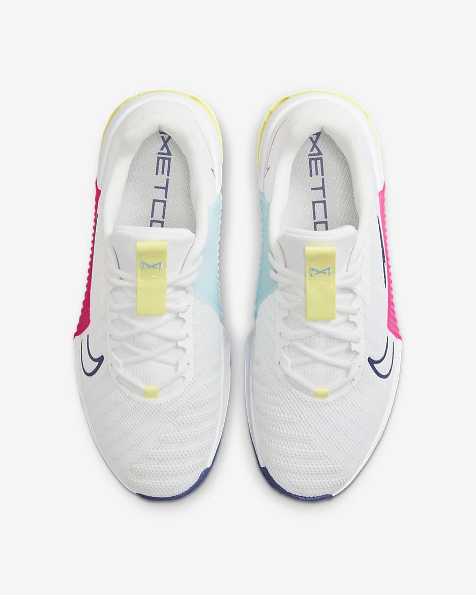 Nike Metcon 9 Men's Workout Shoes - White/Deep Royal Blue/Fierce Pink/White